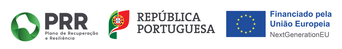 Financiado pela União Europeia — NextGenerationEU · Plano de Recuperação e Resiliência · República Portuguesa